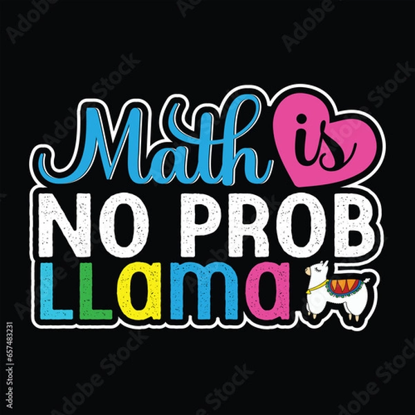 Fototapeta Llama t-shirt design, Llama typography, Llama related quotes elements

