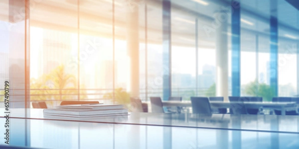 Obraz Blurred Work Office Background For Business Websites Created Using Artificial Intelligence