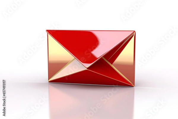 Fototapeta envelope with red ribbon