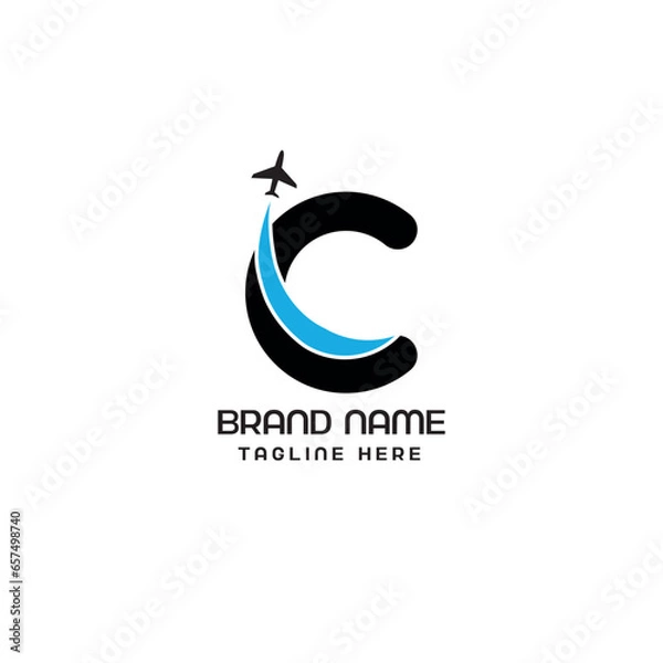 Obraz c letter airline logo design