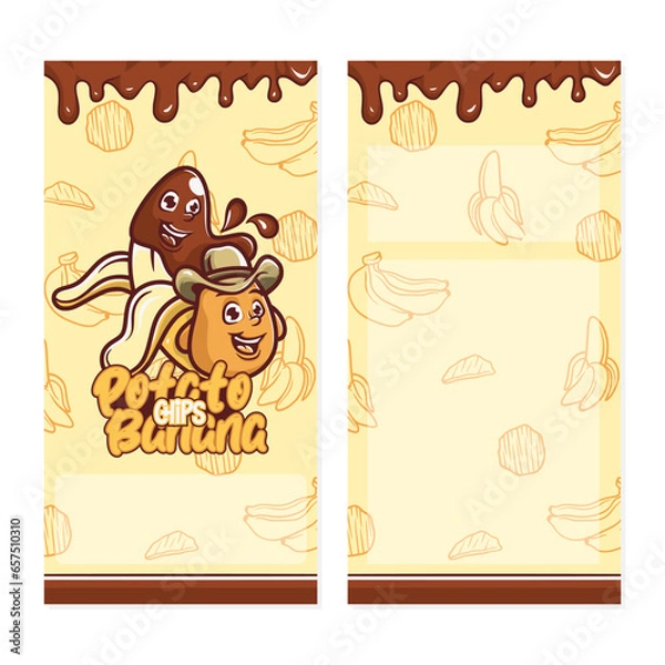 Obraz potato and banana chips packaging vector design