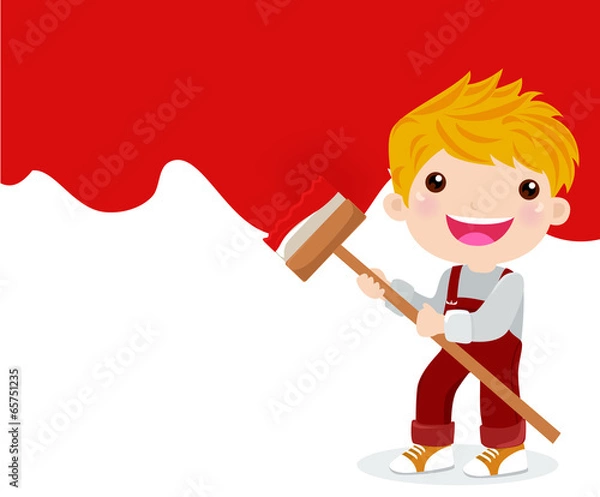 Fototapeta Boy with paint