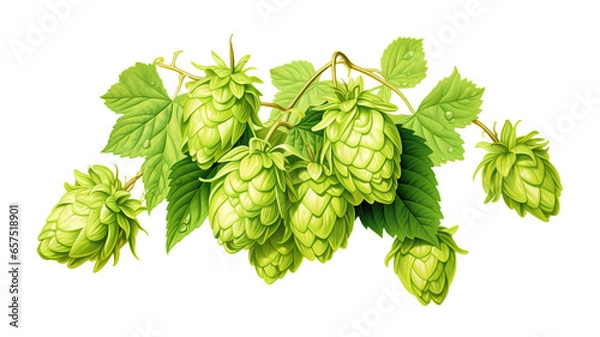 Fototapeta hop plant isolated on a white background