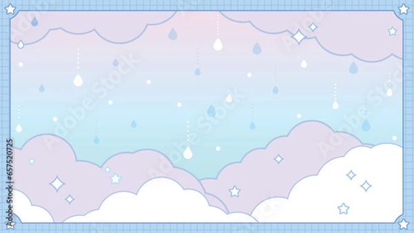 Obraz 韓国風雨模様な背景素材