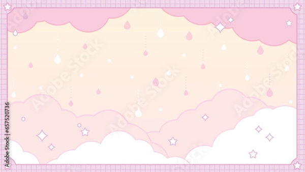 Fototapeta 韓国風雨模様な背景素材