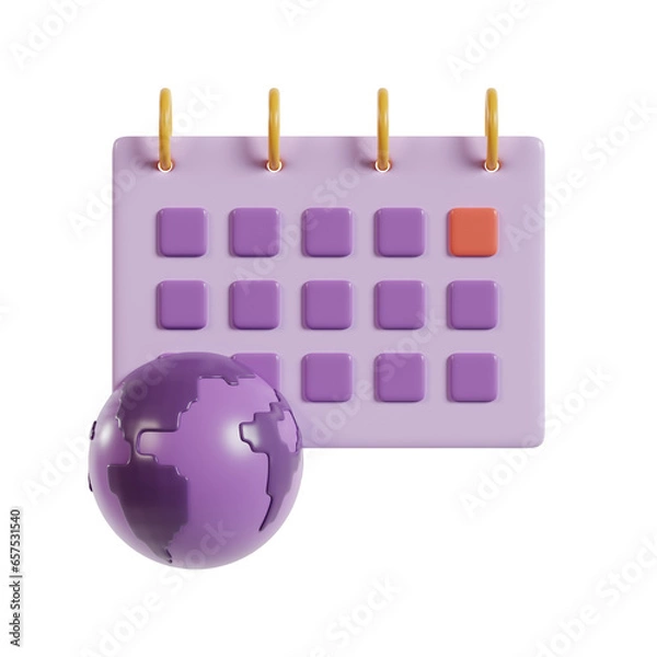 Obraz Global Environment Calendar Icon 3d