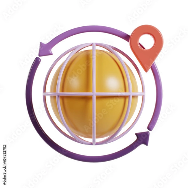 Obraz Global Shipping Network Illustration 3d icon
