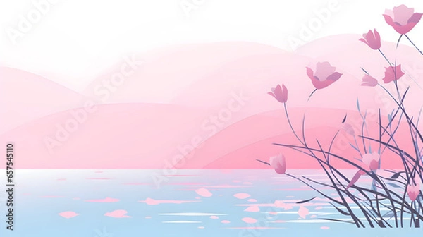 Obraz Background with pink flowers, wallpaper 