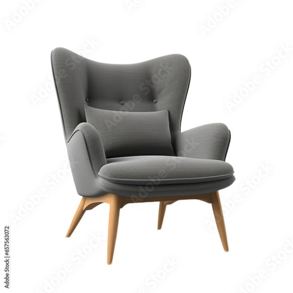 Fototapeta Isolated 3d render armchair projects on white background