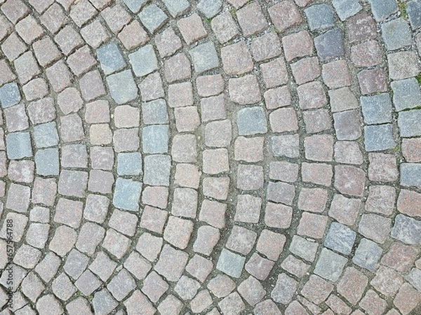 Fototapeta Stone floor with old round patterns
