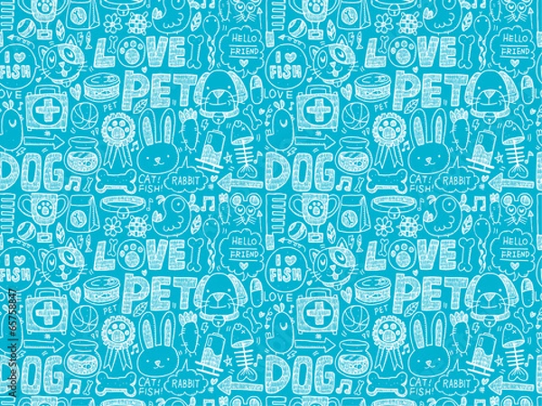 Obraz Bezproblemowy wzór zwierzaka doodle