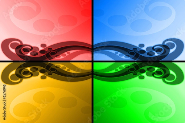 Obraz Four colours abstract waves