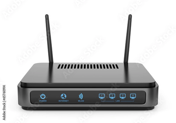 Fototapeta Czarny router Wi-Fi