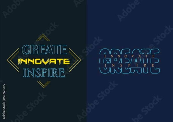 Obraz Vector create, innovate, inspire lettering