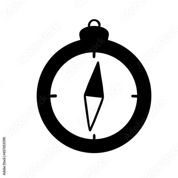 Fototapeta Compass. Tourist helper. Direction pointer. Hand drawn vector illustration.