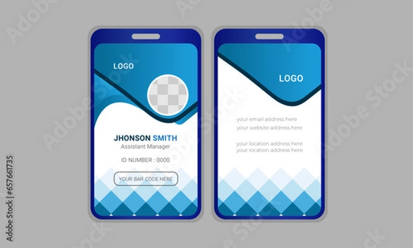 Fototapeta Modern corporate identity card design template. minimalist id card design. Vector
