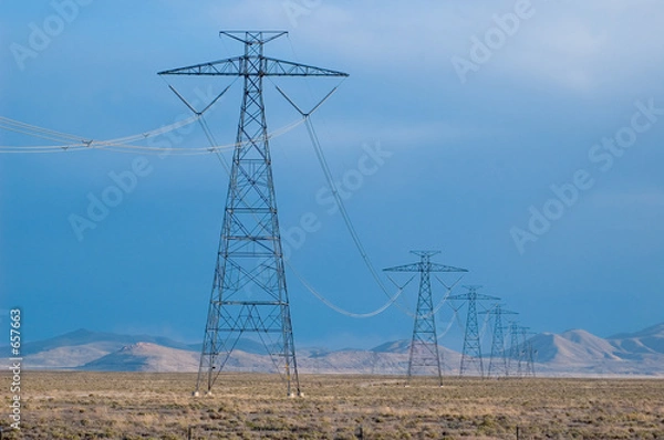 Obraz electricity lines in desert
