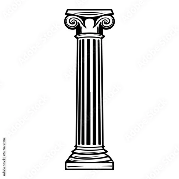 Obraz roman column hand drawn illustration.