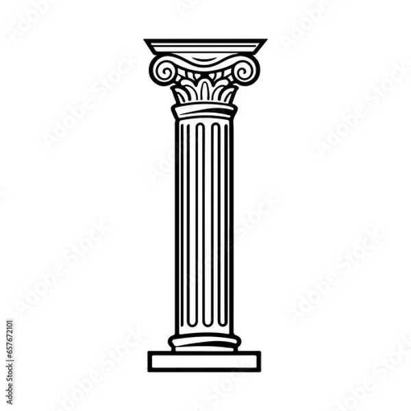 Obraz roman column hand drawn illustration.