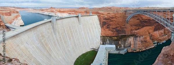 Obraz Glen Canyon Dam and Bridge Panorama