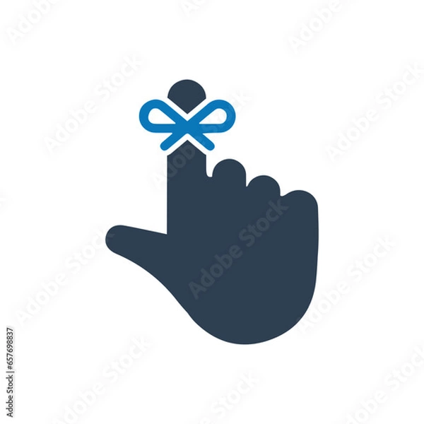 Fototapeta Hand with string / reminder icon