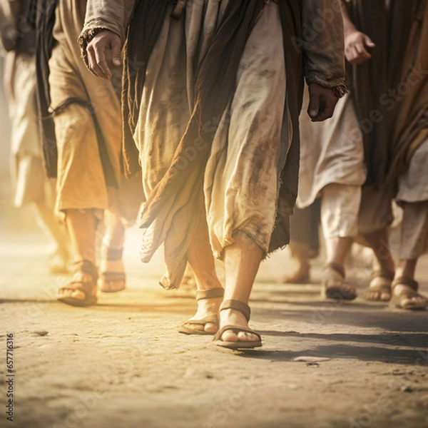 Obraz Disciples walking with Jesus