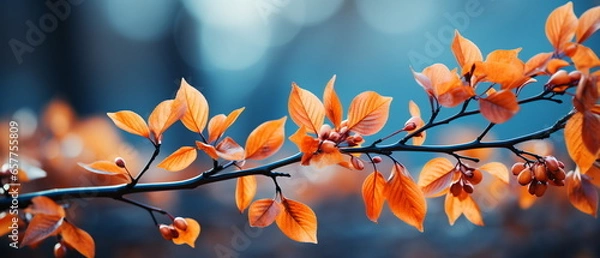 Obraz maple leaf red autumn sunset tree background