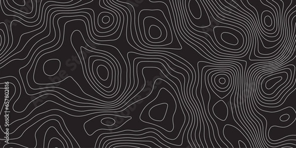 Obraz Abstract background with Topographic map lines, contour background. Geographic grid . Geographic mountain relief and Terrain map. Contours trails, image grid geographic. Vector design paper texture.