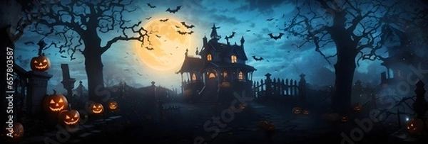 Obraz Helloween night in the forest