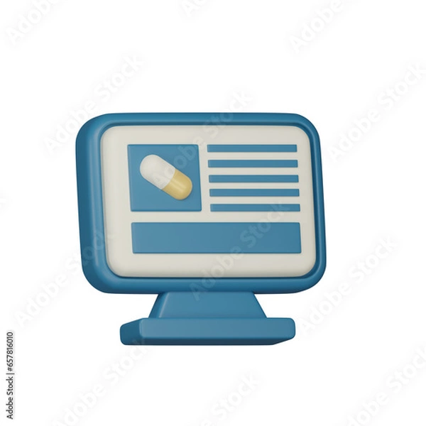 Obraz computer pharmacy 3d icon