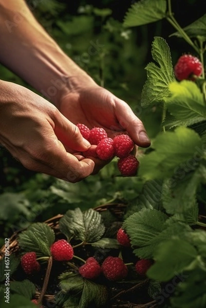 Obraz handful of raspberries