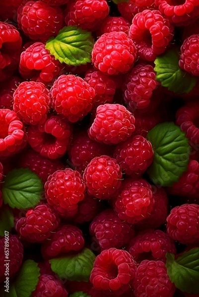 Obraz A bunch of raspberries 