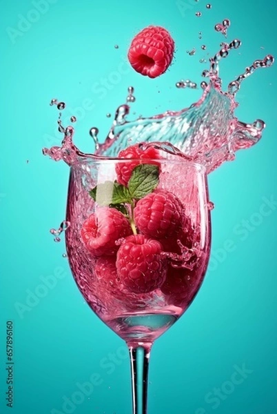 Obraz A raspberry cold beverage for hot summer days