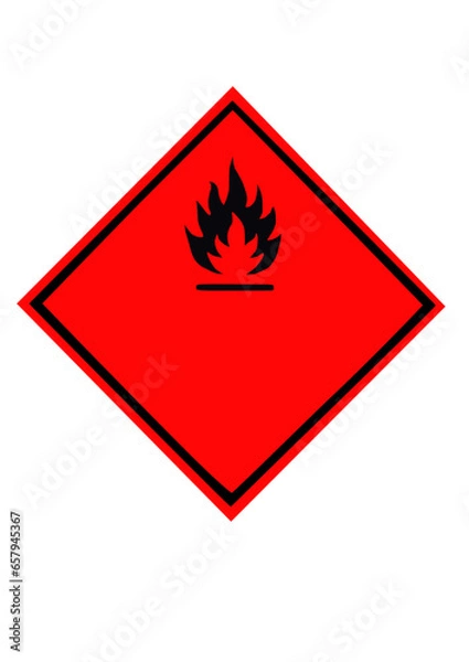Fototapeta Cartel de sustancias peligrosa inflamable
