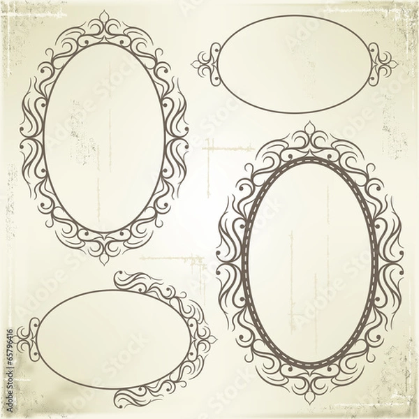 Obraz Vector Frame and Border on Vintage Background
