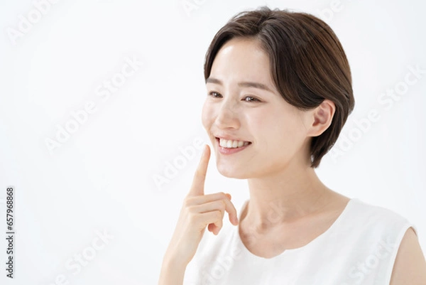 Obraz 歯をチェックする女性