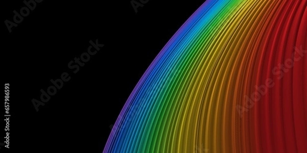 Fototapeta Abstract colorful wave on a black background	