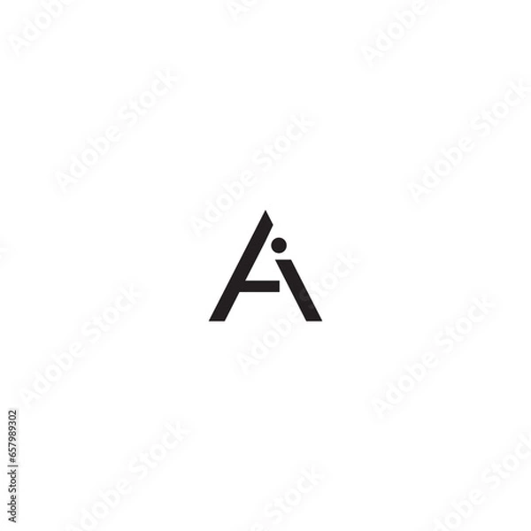 Fototapeta AI logo initials design letter template vector illustration