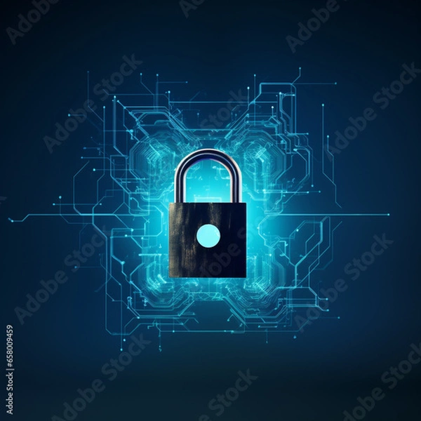 Obraz lock and keys scan abstract background