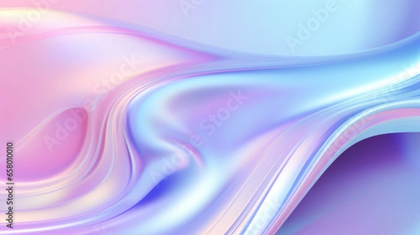 Obraz Pastel Wispy Smooth Liquid Wave Abstract Background, Generative AI
