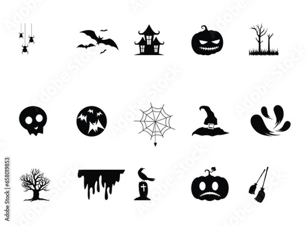 Fototapeta halloween icons set