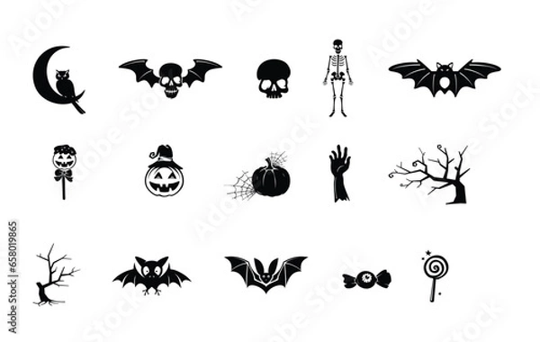 Fototapeta halloween icons set