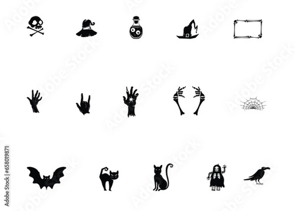 Fototapeta halloween icons set