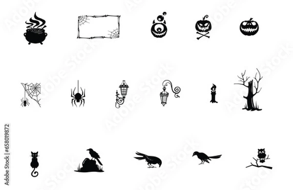Obraz halloween icons set