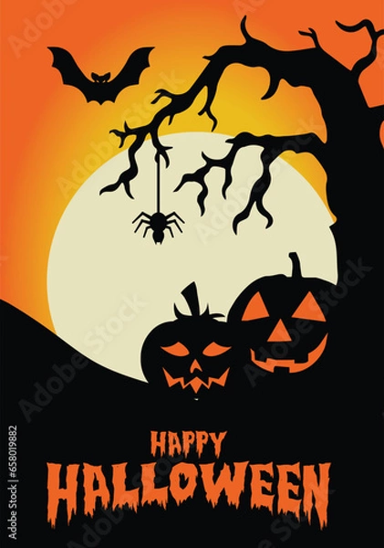 Obraz halloween background with pumpkin