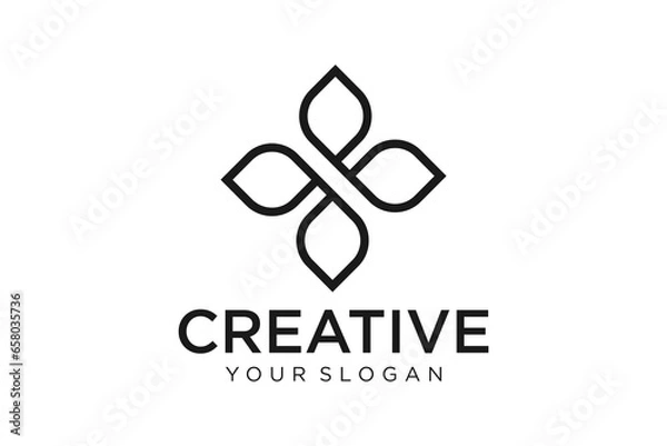 Obraz Abstract elegant tree leaf flower logo icon vector design.