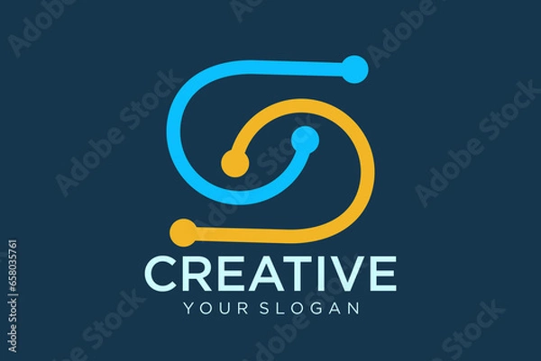 Obraz Infinity Letter S Logo Design Template. Vector logo design for business. S letter sign