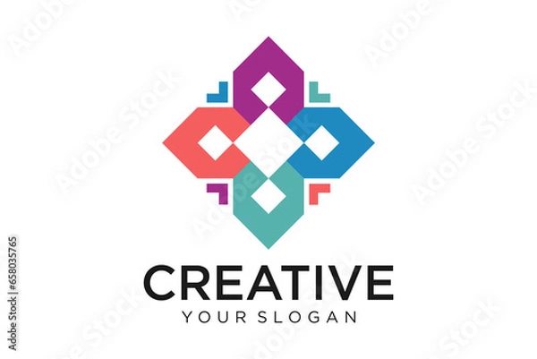 Obraz Abstract logo multicolored squares for company design