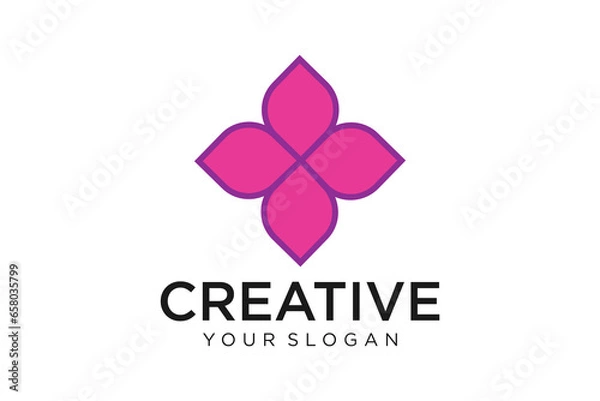 Obraz Abstract elegant tree leaf flower logo icon vector design.