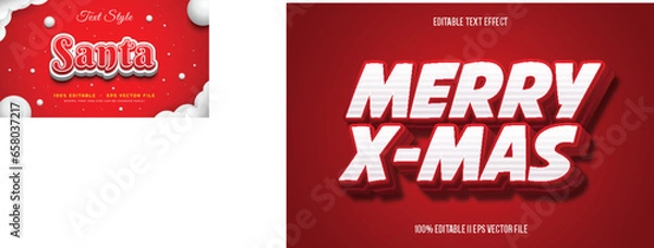 Obraz Merry X Mas Editable Text Effect 3d Emboss Gradient Style